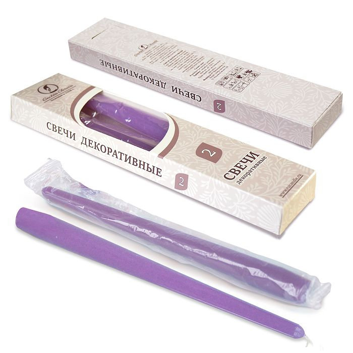 свеча античная 2 шт сиреневая