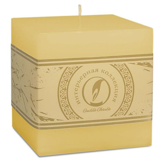свеча куб 100 желтый