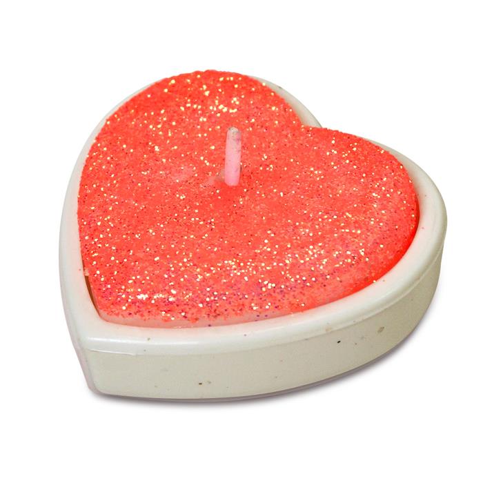 подсвечник со свечой сердечко