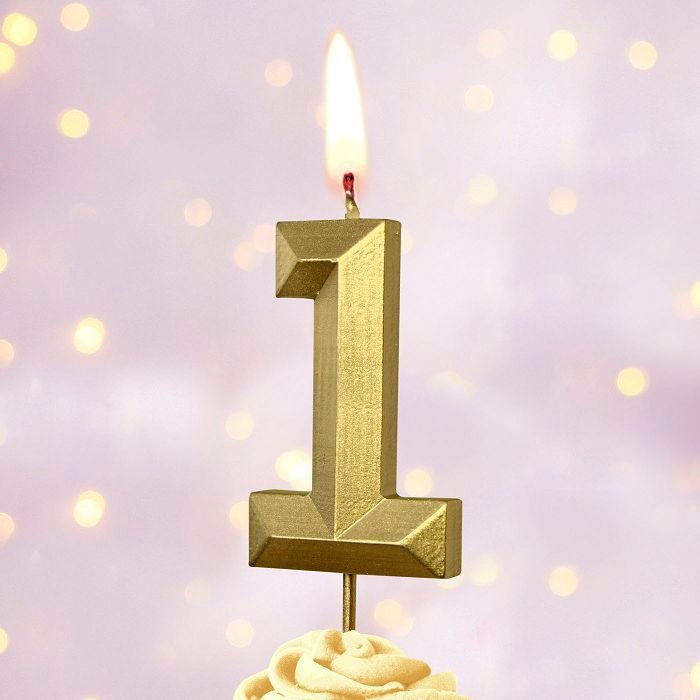 свеча тортовая на шпажке 1"Золотые грани"