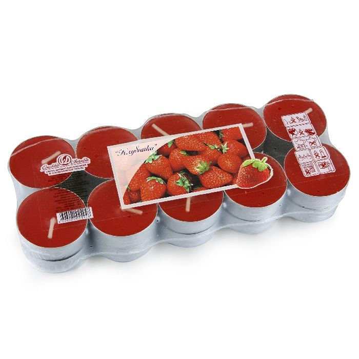 свеча чайная 12 гр ароматизированная 20 шт/уп "клубника"