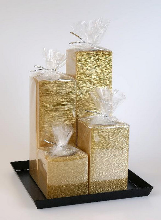 свечи квадратная композиция золото