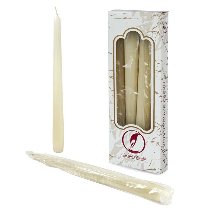 свеча античная 4 шт сл. кость