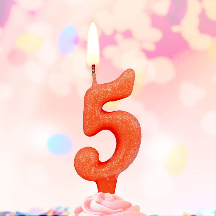 свеча тортовые ароматизированные цифры-мармеладки 5