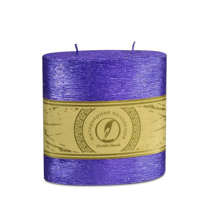 свеча овальная призма 125х62х125 2 фитиля темно-фиолетовый