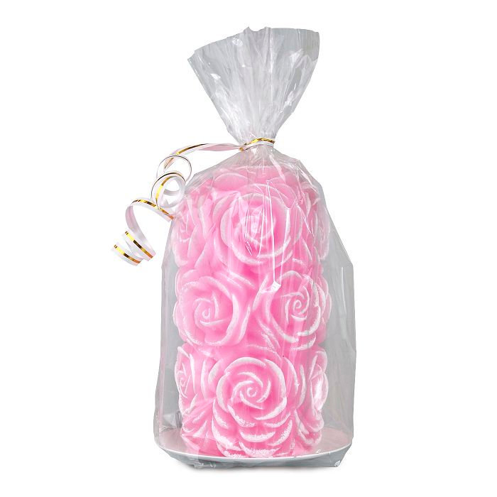 свеча пенек "В Розах" розовый