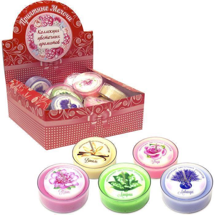 свеча арома в гильзе "цветочные ароматы" (шоу-бокс)
