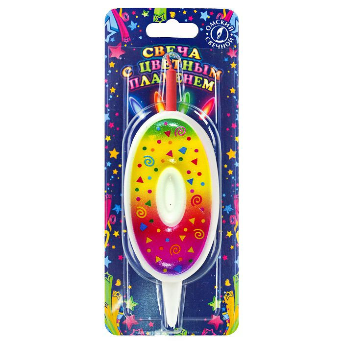 свеча торт. с цветным пламенем 0
