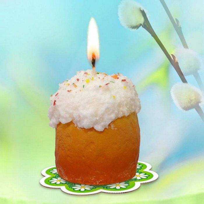 свеча кулич маленький