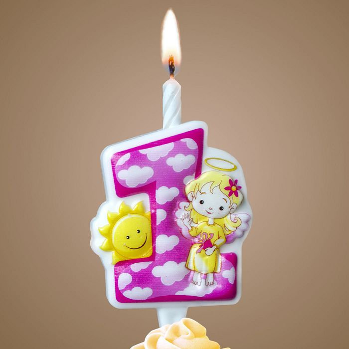 свеча тортовая "годик" (с ангелочком)