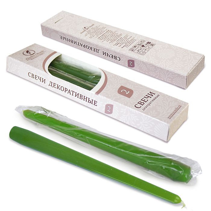 свеча античная 2 шт темно-зеленая