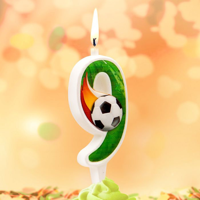 Свеча тортовая 9 "Футбольная"