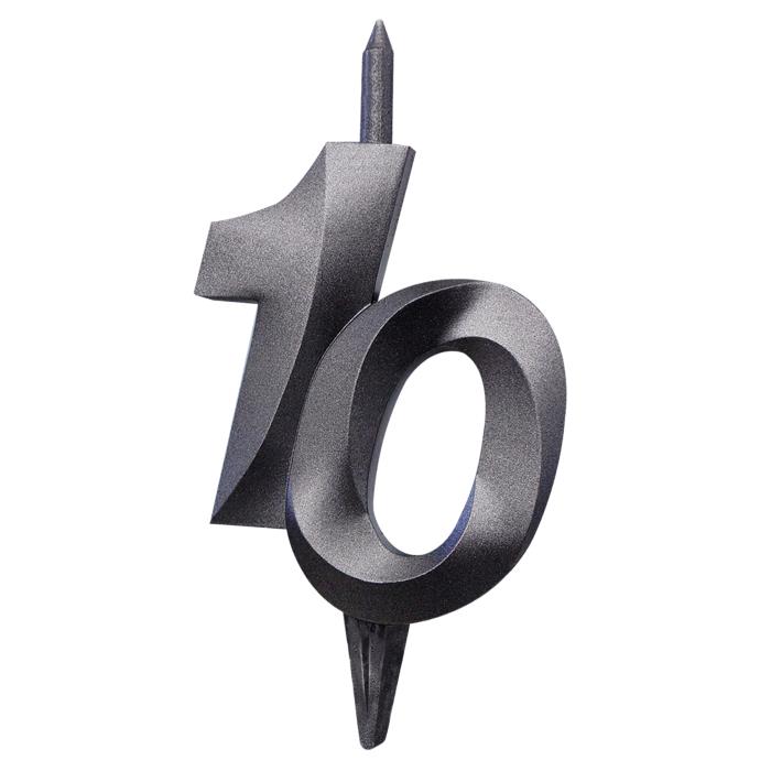 свеча тортовая витая юбилейная 10 "мокрый асфальт"