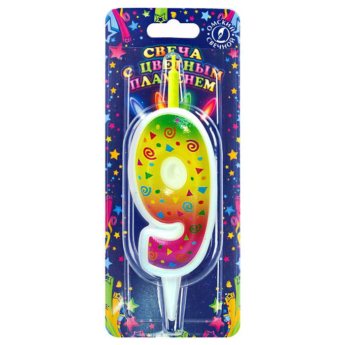 свеча торт. с цветным пламенем 9