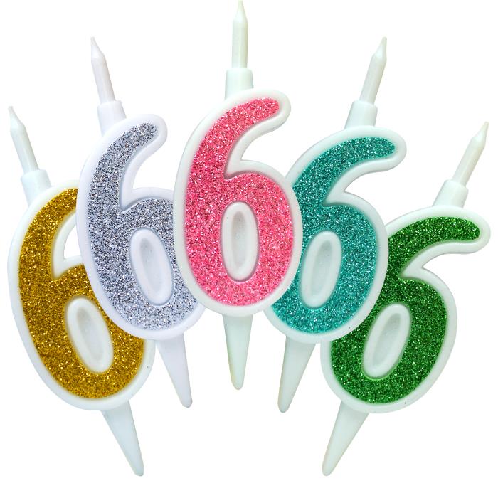 свеча тортовая 6 "суперблеск" микс