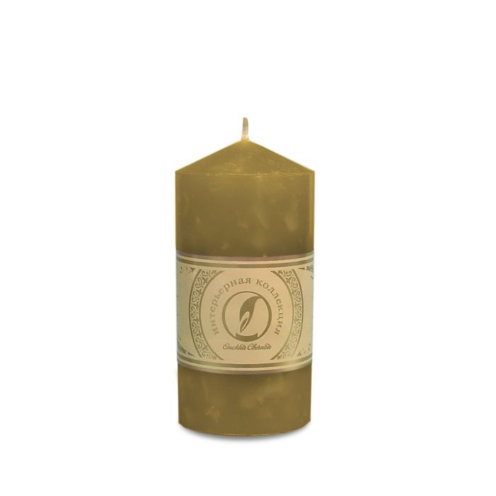 свеча цилиндр с конусом d70h155 оливковый