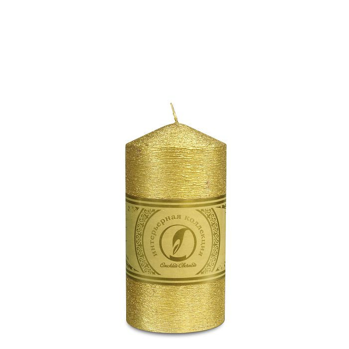 свеча цилиндр с конусом d70h127 золото