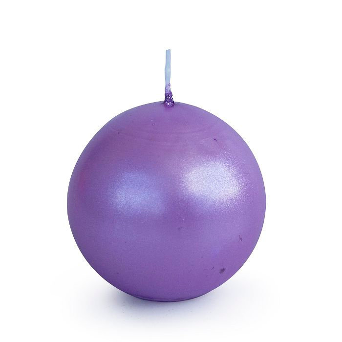 свеча шар 55  сиреневый блеск