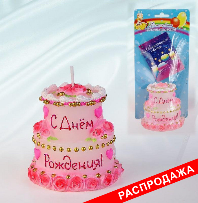 торт "с днем рождения" мигающий