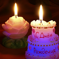 "Мигающие" свечи "С Днем Рождения!"