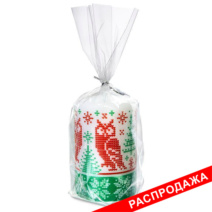 свеча пеньковая новогодняя "скандинавские узоры"