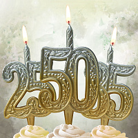 Свечи юбилейные узорные серебро-золото