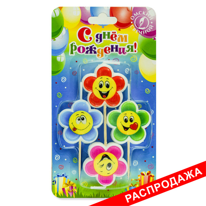 свеча тортовая на шпажке цветочек