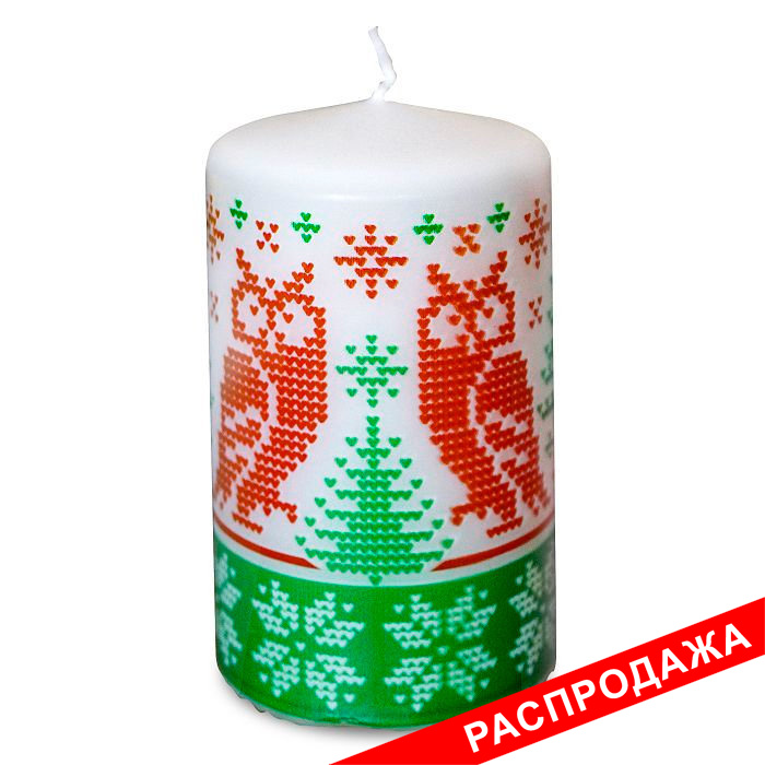 свеча пеньковая новогодняя "скандинавские узоры"