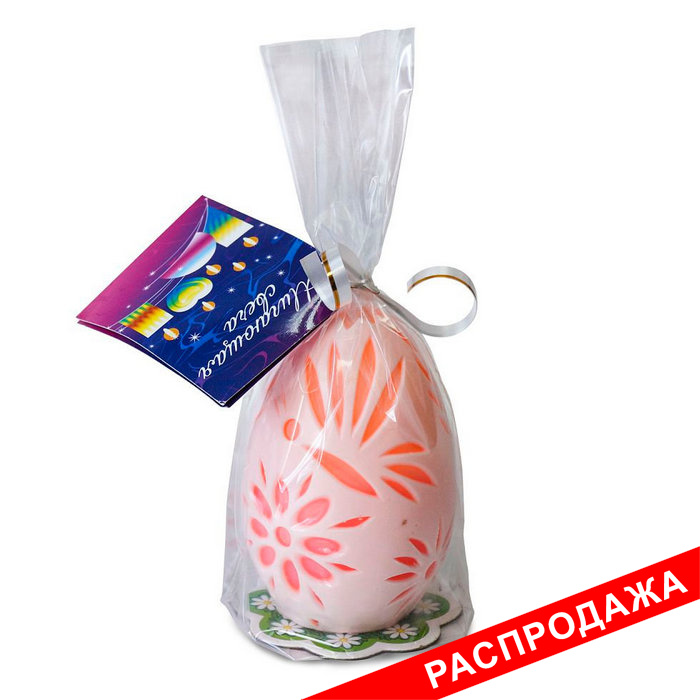 свеча Яйцо резное большое Хамелеон с подсвечником