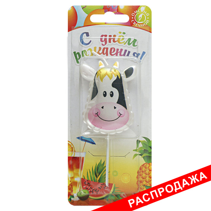 свеча тортовая на шпажке коровка