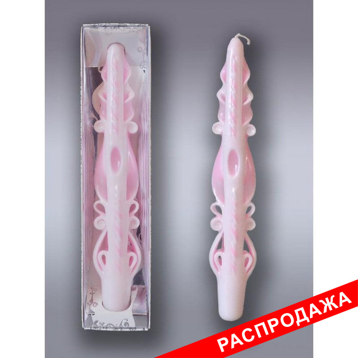 свеча Античная-резная №2 (розовая)