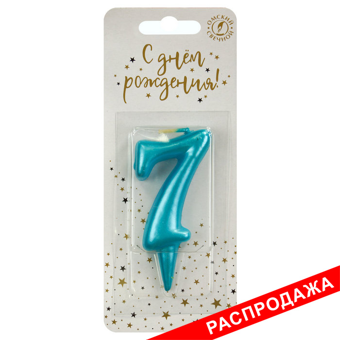 свеча тортовая 7 "металлик"