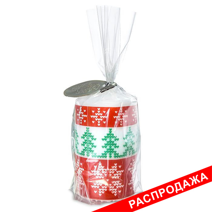 свеча пеньковая новогодняя "скандинавские узоры"