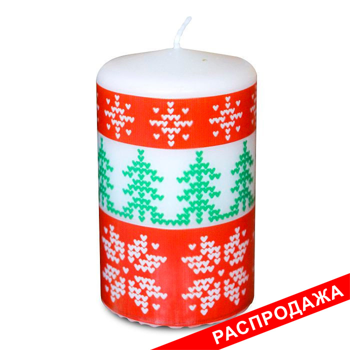 свеча пеньковая новогодняя "скандинавские узоры"