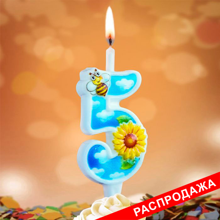 свеча тортовая с пчелкой 5