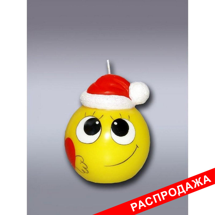 свеча смайлик  новогодний