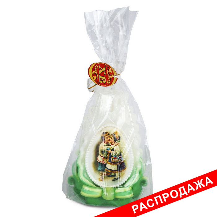 свеча резная мини зеленая