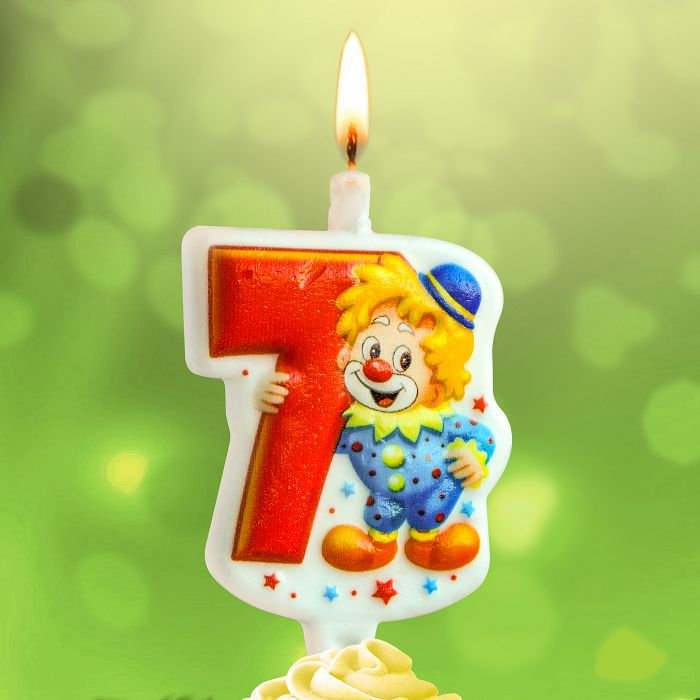 свеча тортовая 7 "клоун"